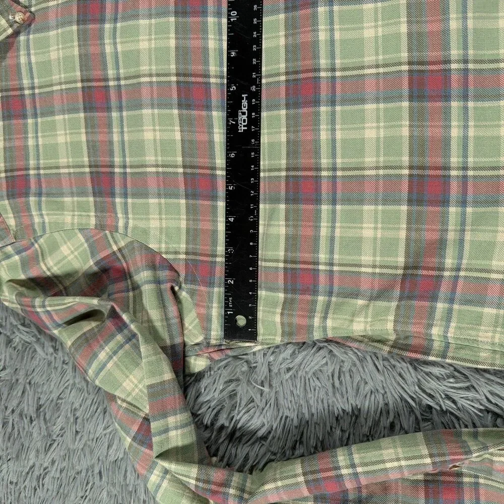 Polo Ralph Lauren Shirt Large Green Blue Button Down Plaid Classic Fit Mens